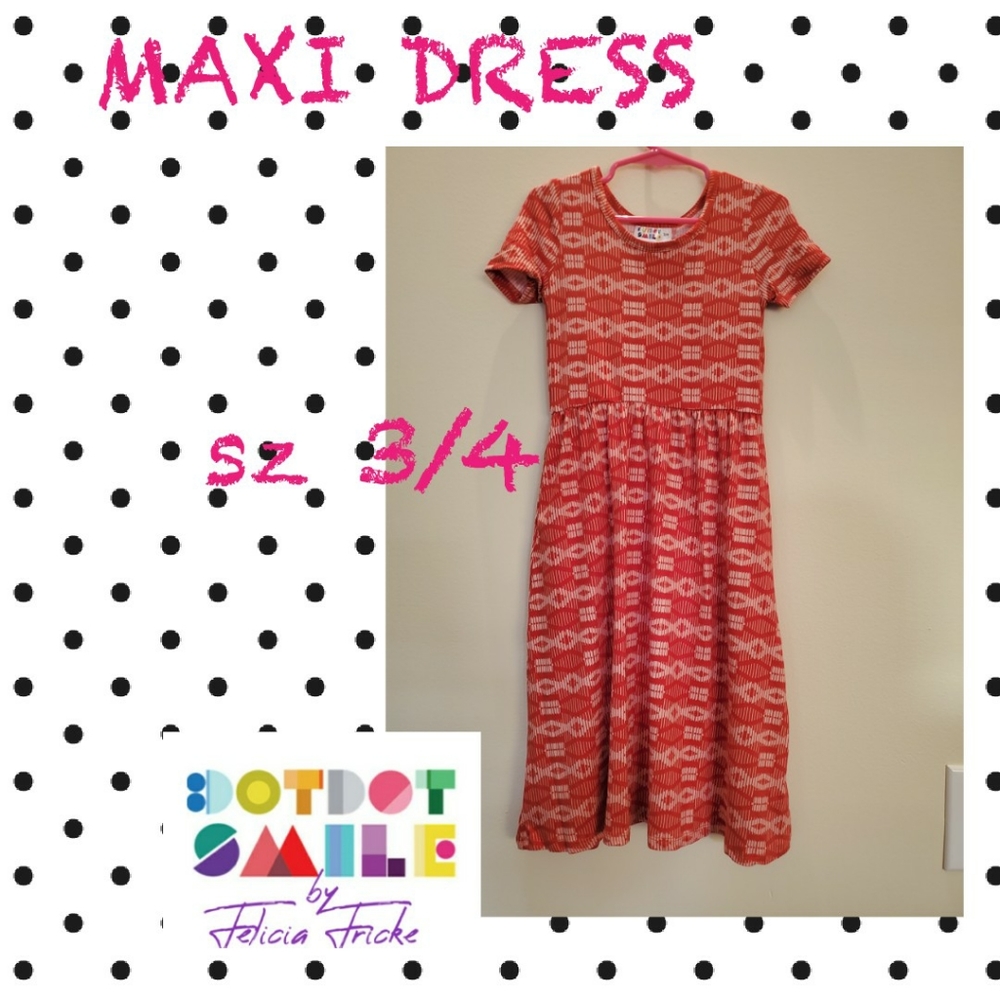 3/4 discontinued red maxi dress